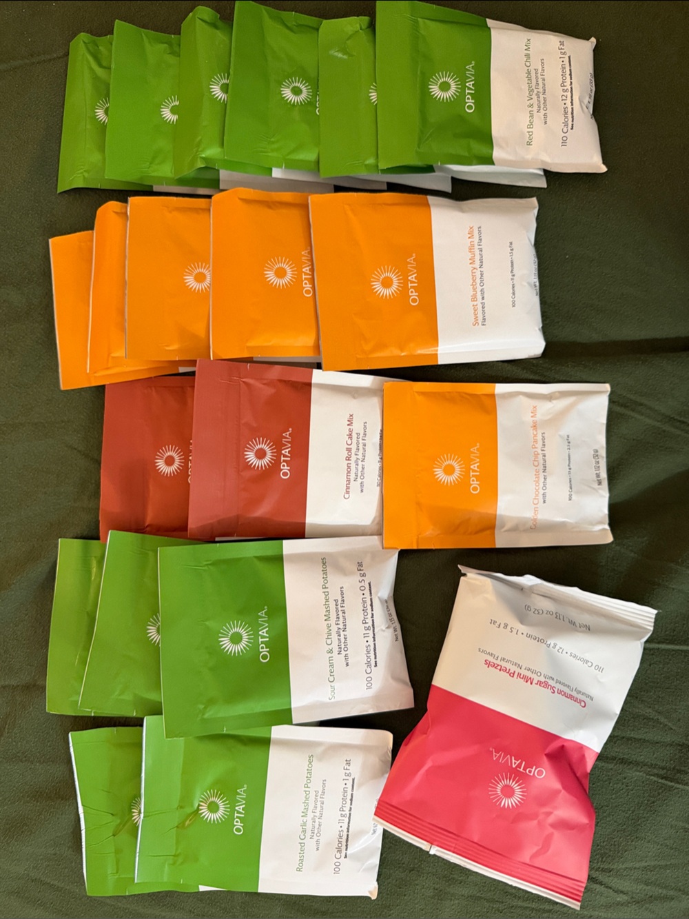 20 Optavia food packets - mixed assortment